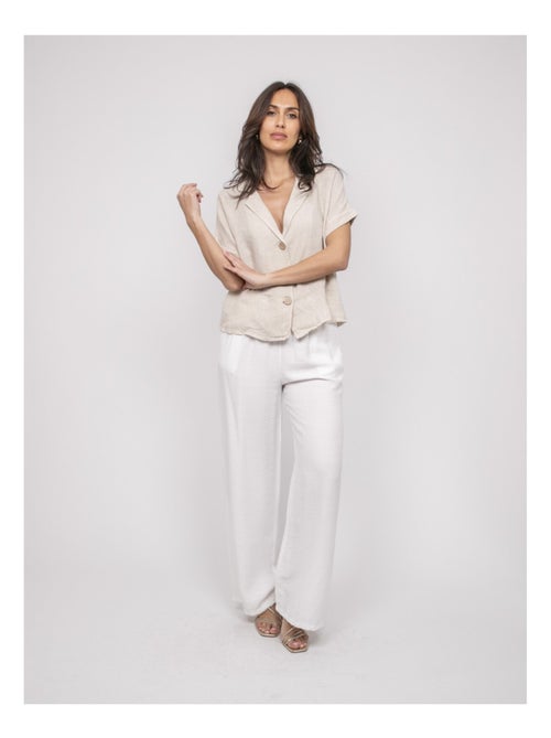 Chemise manches courtes lin OTTILIA - Kiabi