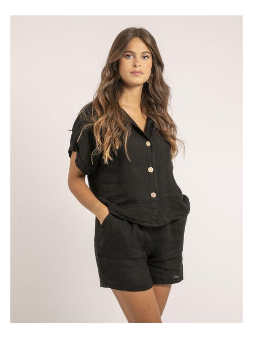 Chemise manches courtes lin OTTILIA - Kiabi