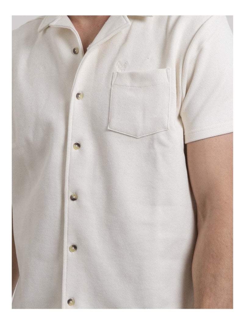 Chemise manches courtes maille coton DATACUBA Beige - Kiabi