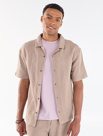 Chemise manches courtes maille jacquard