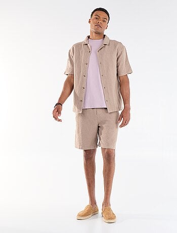 Chemise manches courtes maille jacquard