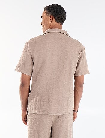 Chemise manches courtes maille jacquard