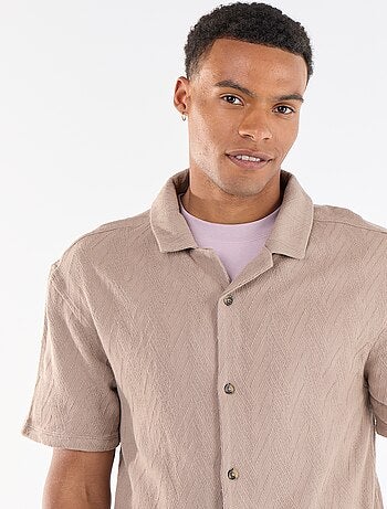 Chemise manches courtes maille jacquard
