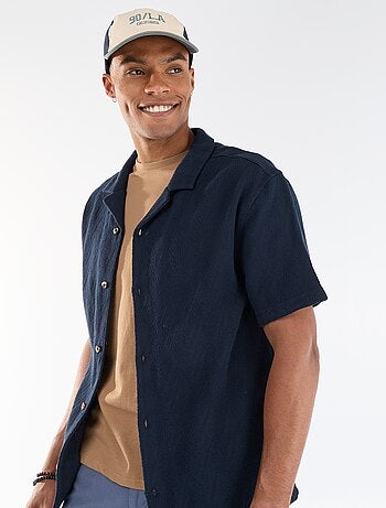 Chemise manches courtes maille jacquard