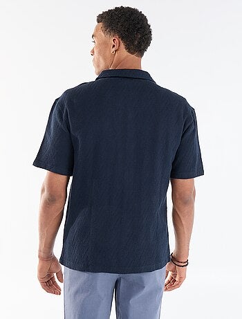 Chemise manches courtes maille jacquard