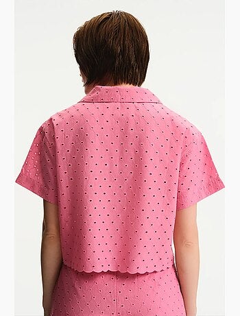 Chemise manches courtes motif dentelle penti
