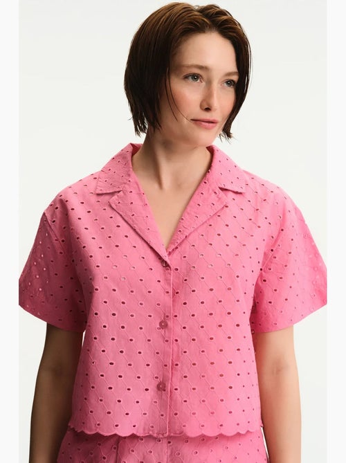 Chemise manches courtes motif dentelle penti - Kiabi Chemise manches courtes motif dentelle penti - Kiabi