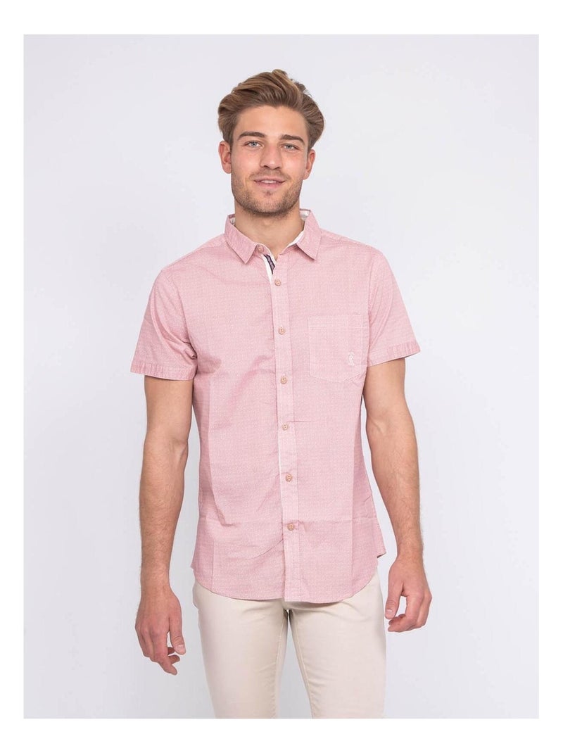 Chemise manches courtes motifs DANIEL Orange - Kiabi