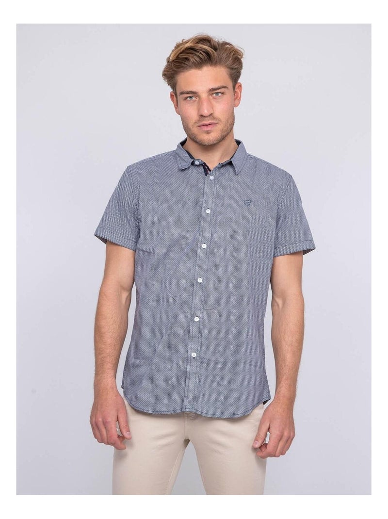 Chemise manches courtes motifs DEBORO Bleu marine - Kiabi
