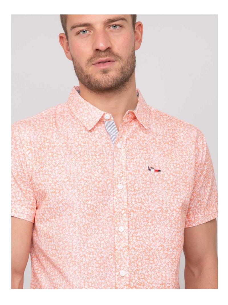 Chemise manches courtes motifs DEZELUA Orange - Kiabi