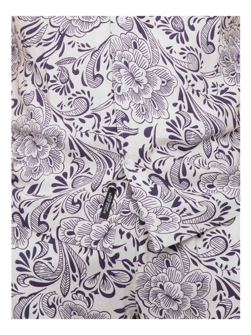 Chemise manches courtes motifs DONUPO Ecru - Kiabi