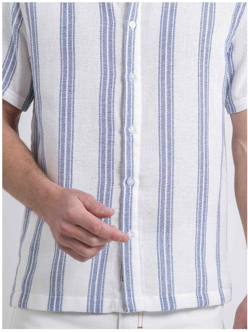 Chemise manches courtes motifs DOULITTLE Bleu - Kiabi