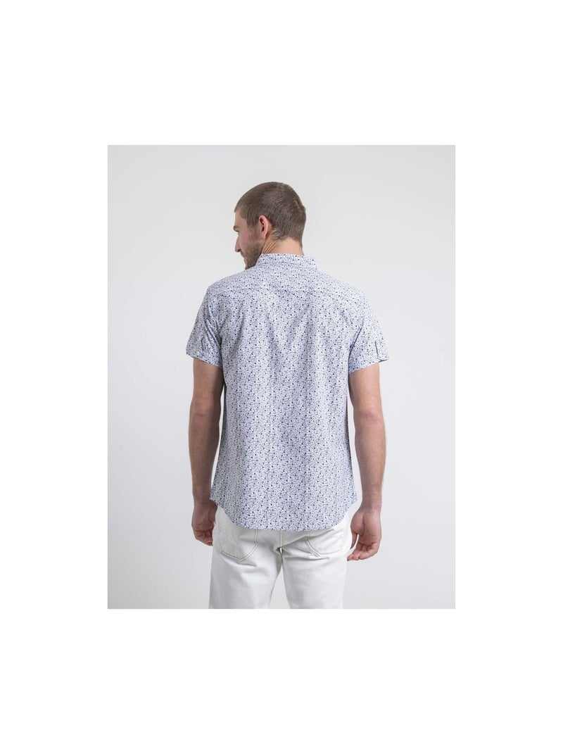 Chemise manches courtes motifs DULAGON Bleu marine - Kiabi