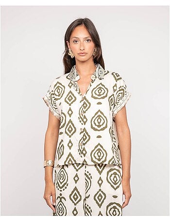 Chemise manches courtes motifs OFELIA