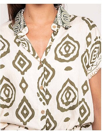 Chemise manches courtes motifs OFELIA
