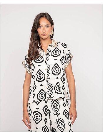Chemise manches courtes motifs OFELIA