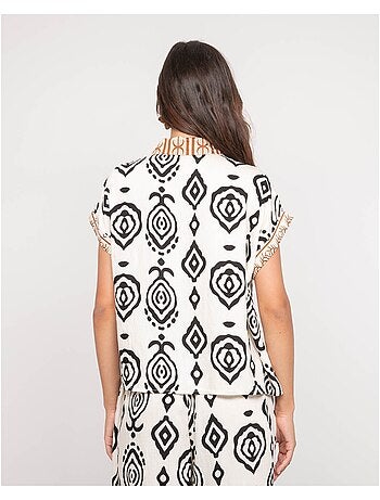 Chemise manches courtes motifs OFELIA