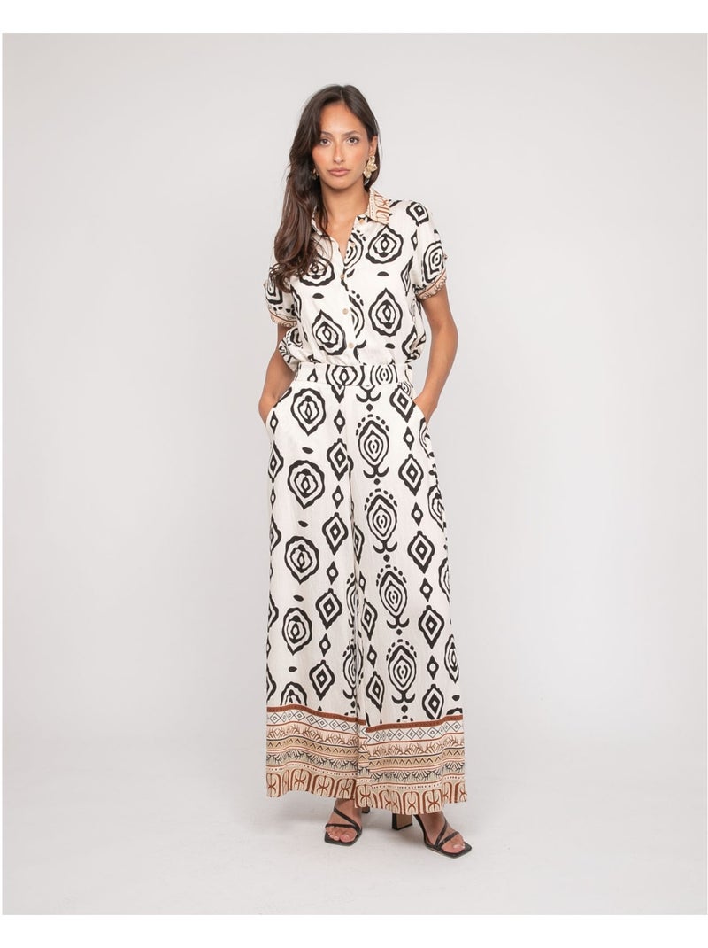 Chemise manches courtes motifs OFELIA Noir - Kiabi