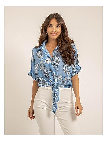 Chemise manches courtes motifs OPILINA
