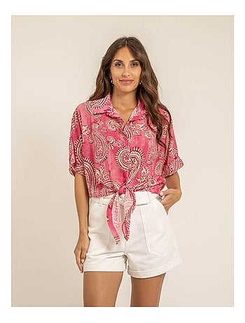 Chemise manches courtes motifs OPILINA