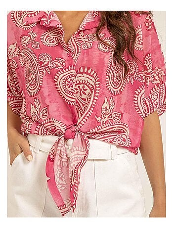 Chemise manches courtes motifs OPILINA