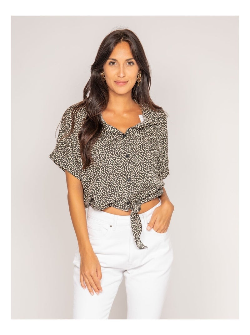 Chemise manches courtes motifs OSMOSE Noir - Kiabi