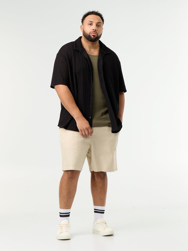 Chemise manches courtes Noir - Kiabi