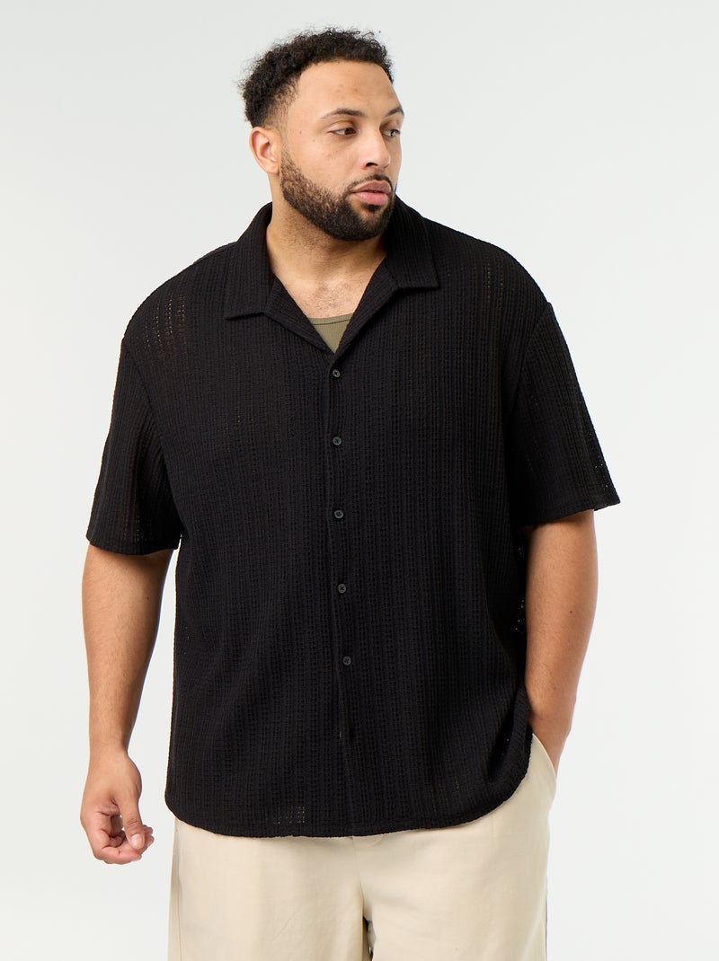 Chemise manches courtes Noir - Kiabi