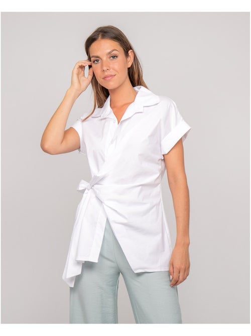 Chemise manches courtes nouée coté OMERVA - Kiabi
