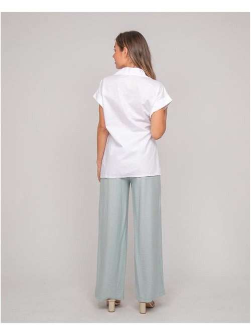 Chemise manches courtes nouée coté OMERVA - Kiabi