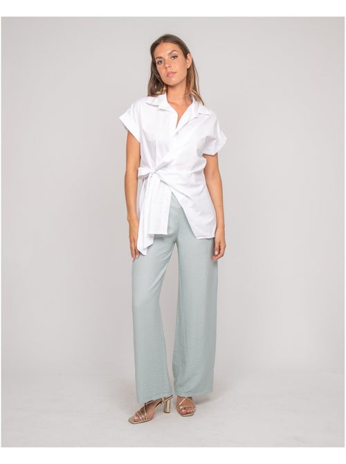 Chemise manches courtes nouée coté OMERVA - Kiabi