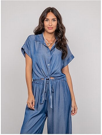 Chemise manches courtes nouée OMERLIE