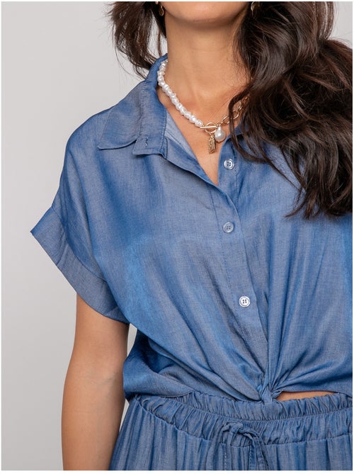 Chemise manches courtes nouée OMERLIE - Kiabi Chemise manches courtes nouée OMERLIE - Kiabi