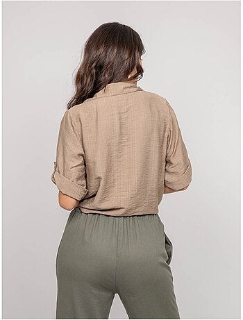 Chemise manches courtes nouée OVELIE