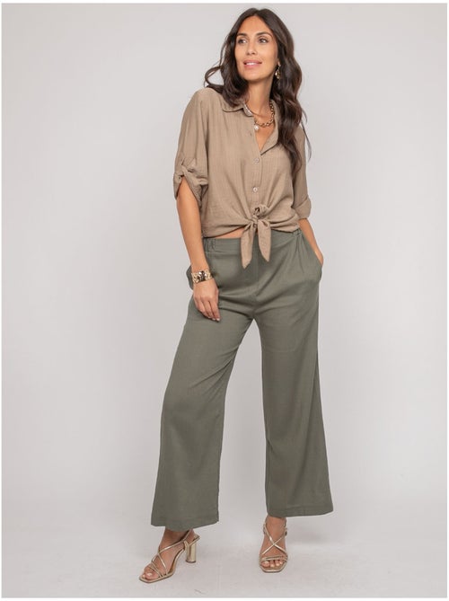 Chemise manches courtes nouée OVELIE - Kiabi Chemise manches courtes nouée OVELIE - Kiabi