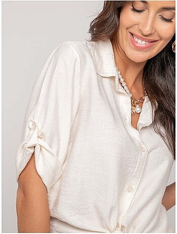 Chemise manches courtes nouée OVELIE