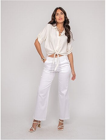 Chemise manches courtes nouée OVELIE