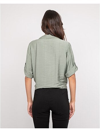 Chemise manches courtes nouée OVELIE