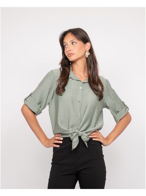 Chemise manches courtes nouée OVELIE - Kiabi