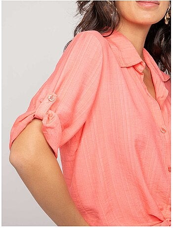 Chemise manches courtes nouée OVELIE