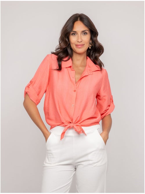 Chemise manches courtes nouée OVELIE - Kiabi