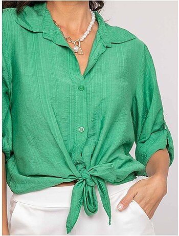 Chemise manches courtes nouée OVELIE