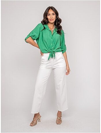Chemise manches courtes nouée OVELIE
