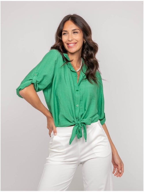 Chemise manches courtes nouée OVELIE - Kiabi