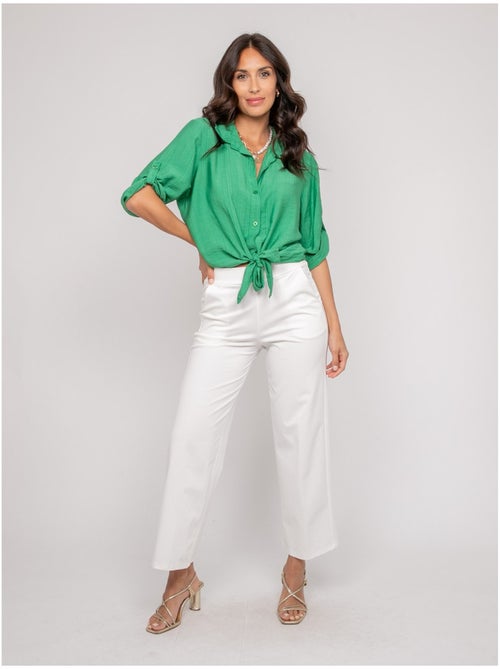 Chemise manches courtes nouée OVELIE - Kiabi