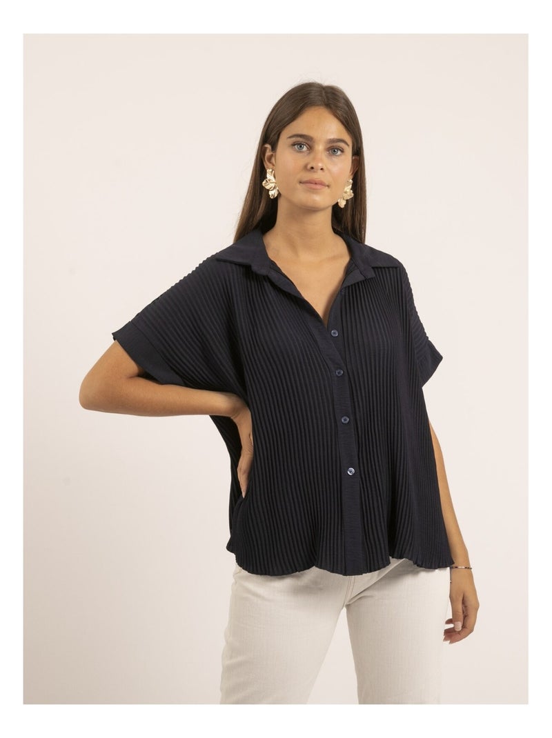 Chemise manches courtes OKAPI Bleu marine - Kiabi