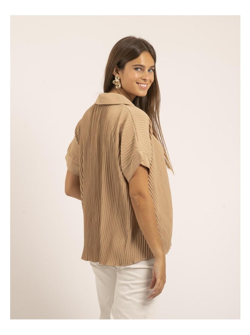 Chemise manches courtes OKAPI Marron caramel - Kiabi