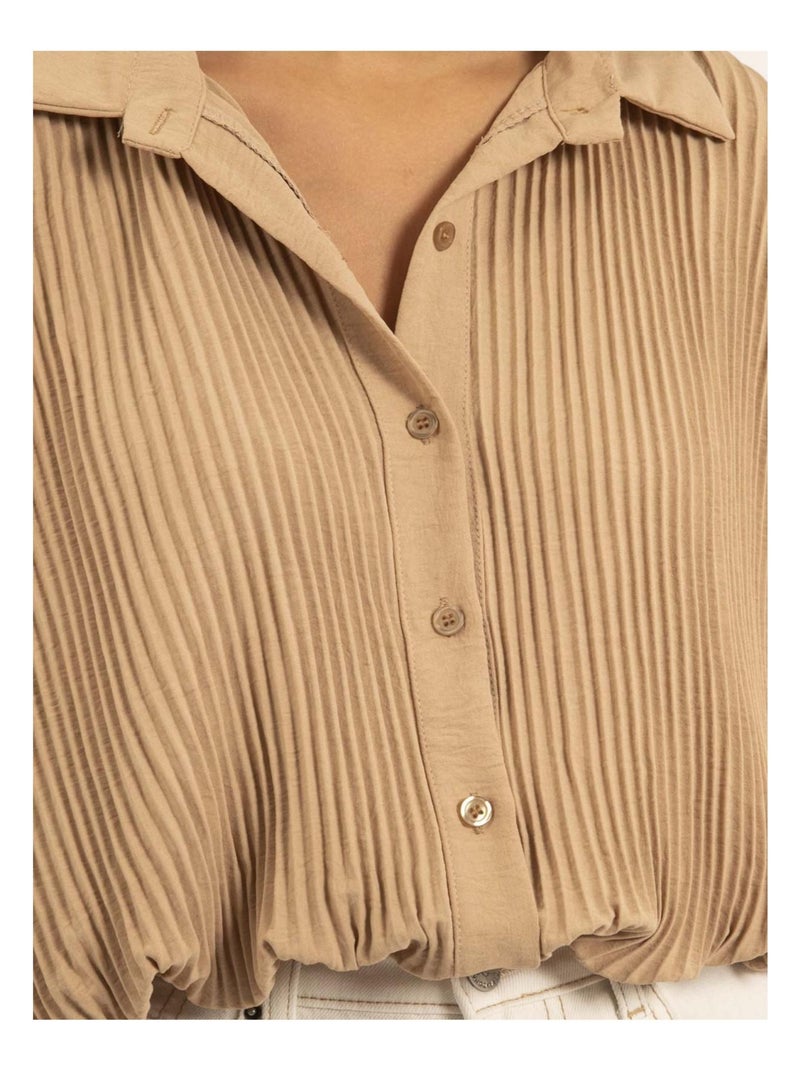 Chemise manches courtes OKAPI Marron caramel - Kiabi