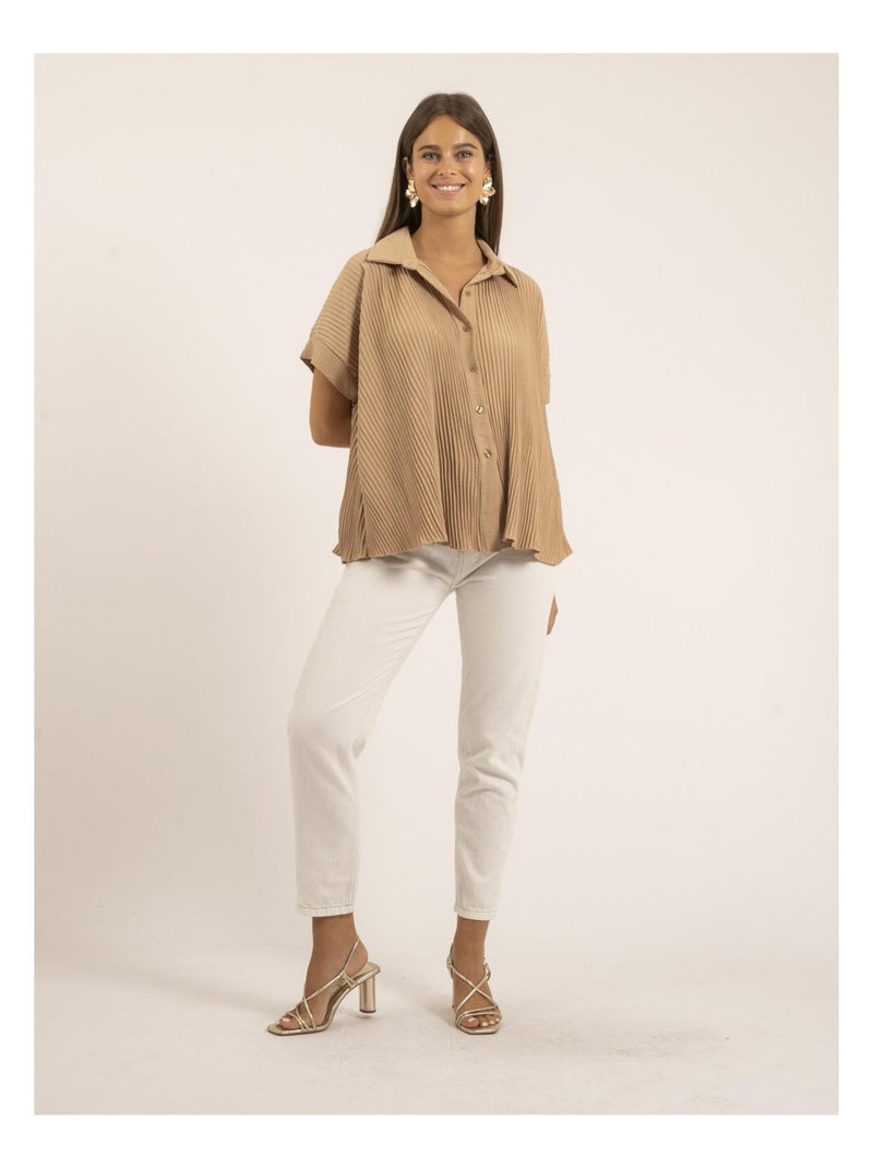 Chemise manches courtes OKAPI Marron caramel - Kiabi