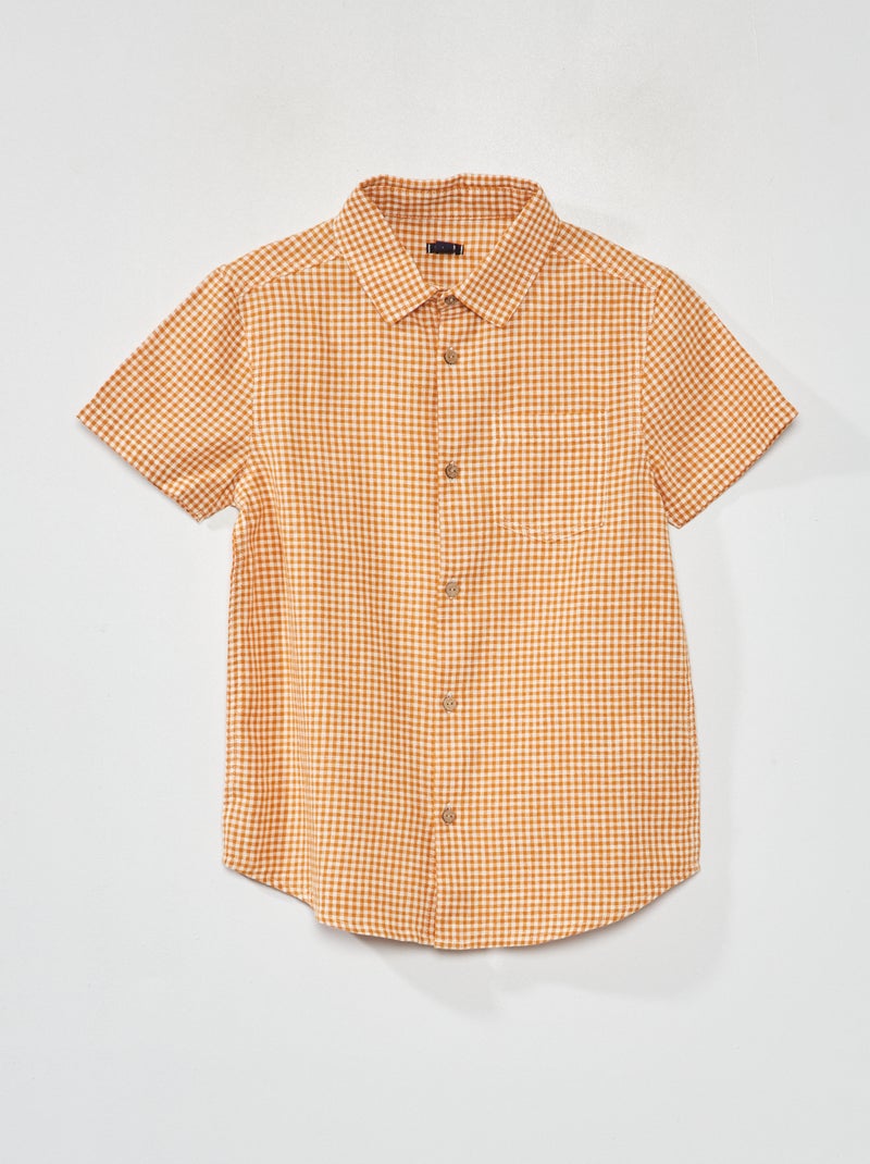 Chemise manches courtes Orange - Kiabi